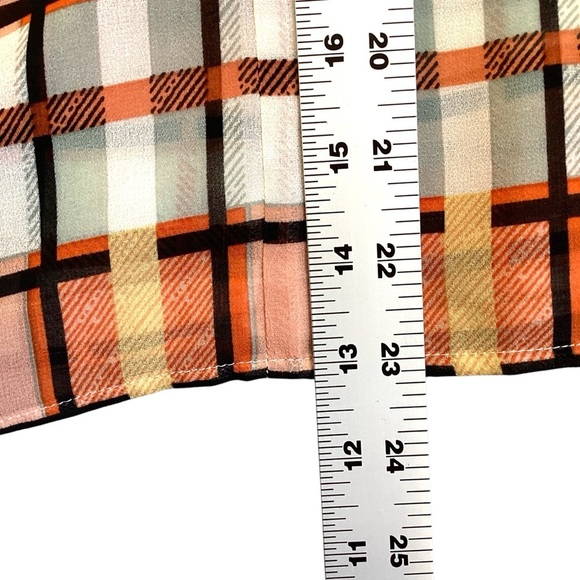 CAbi‎ Whist Faux Wrap Blouse Windowpane Print Balloon Sleeve Medium Style 6295 - Picture 8 of 11